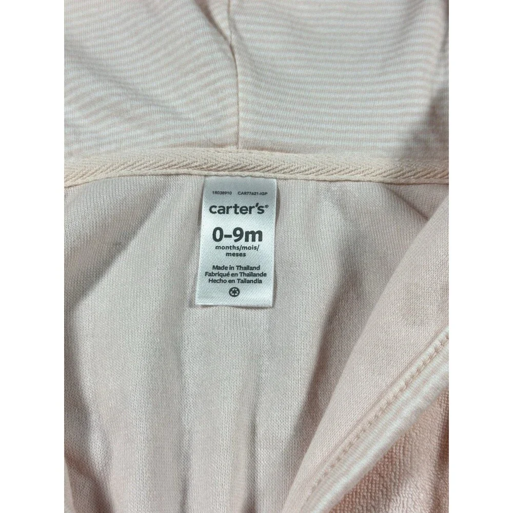 Carters Babygirl Pink Animal Robe Size 0-6m